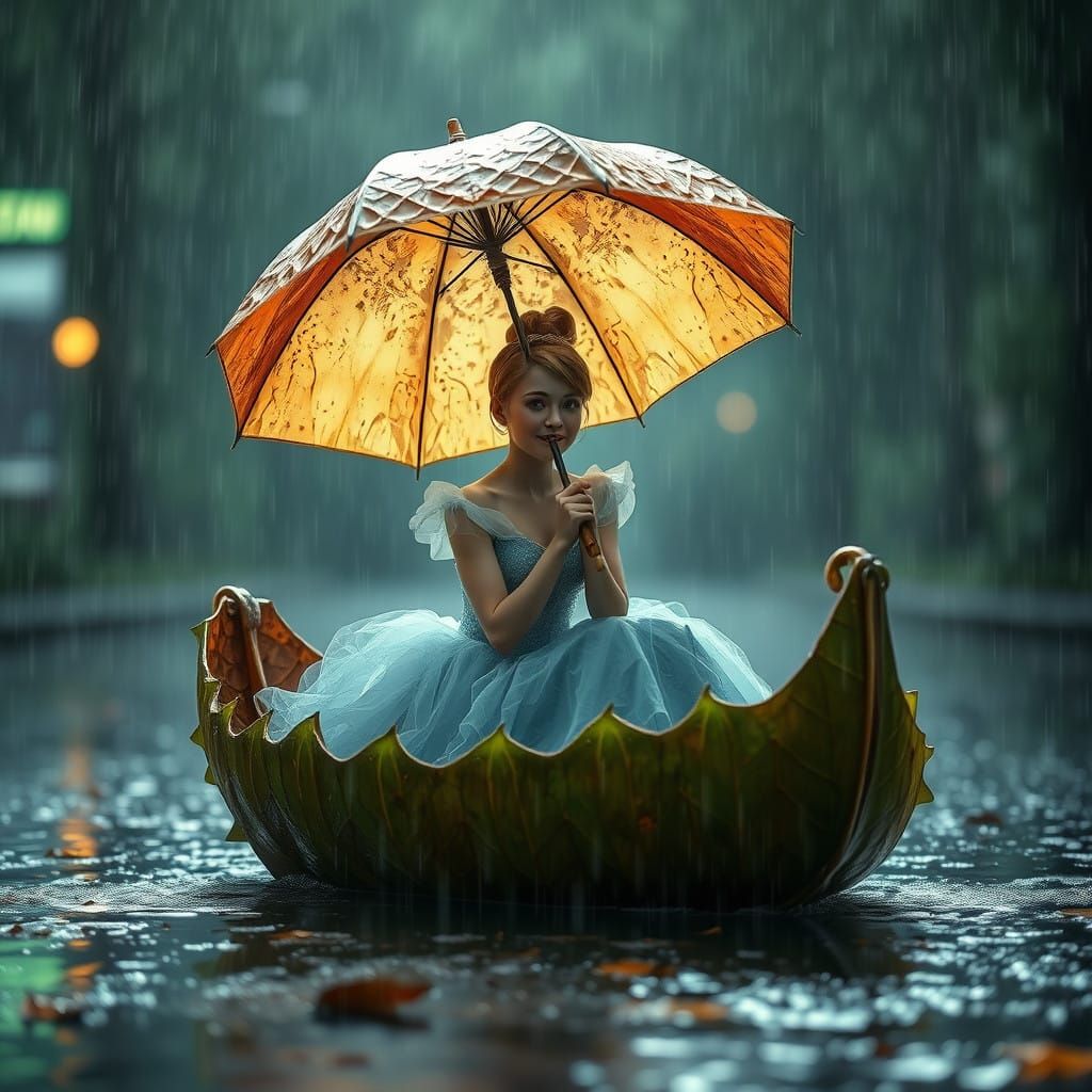 Cinderella with umbrella