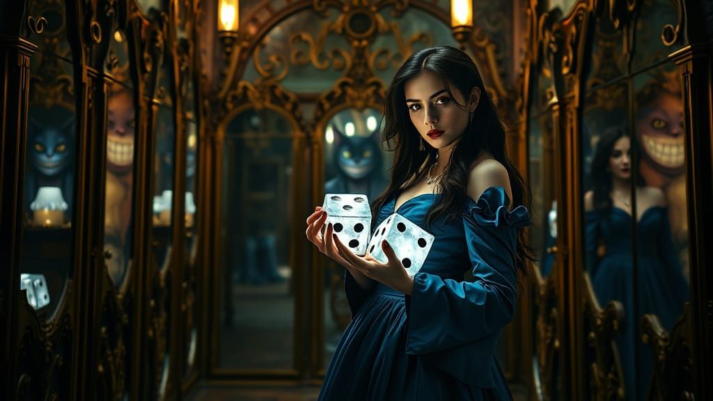 Sinister Alice in Steampunk Hall of Mirrors