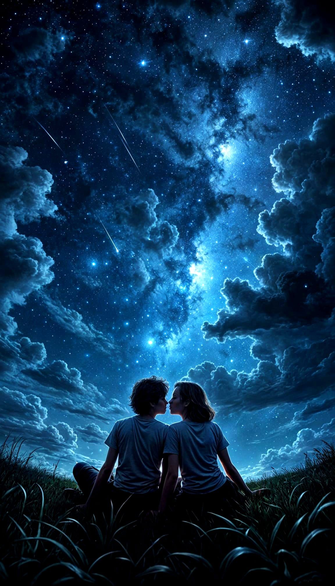 Starry Night Sky Reveals Woman's Face