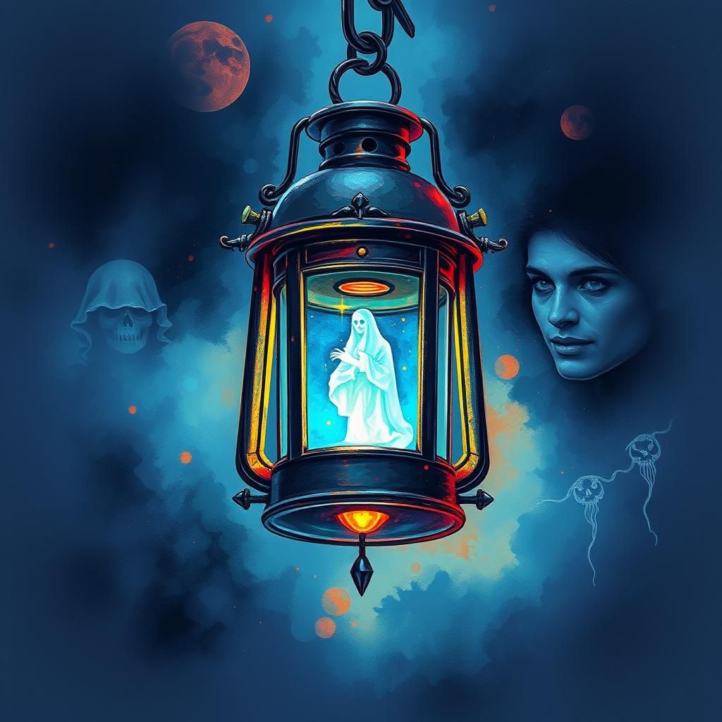Mystical Lantern Guiding Lost Souls: Digital Painting