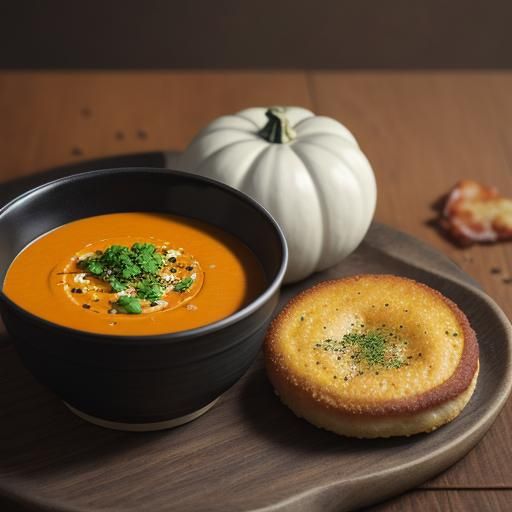 Pumpkin Soup with Bacon: Food Photography
