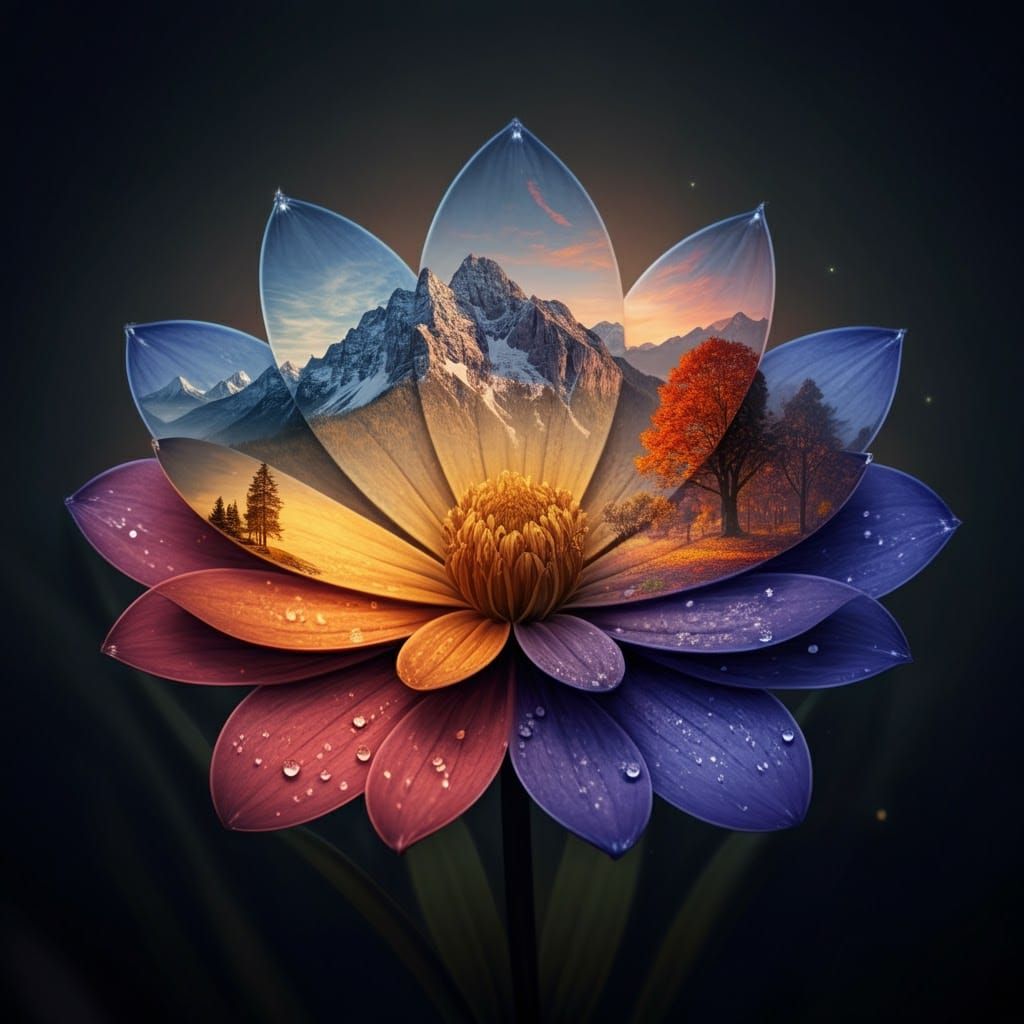 Miniature Landscapes on Delicate Flower Petals