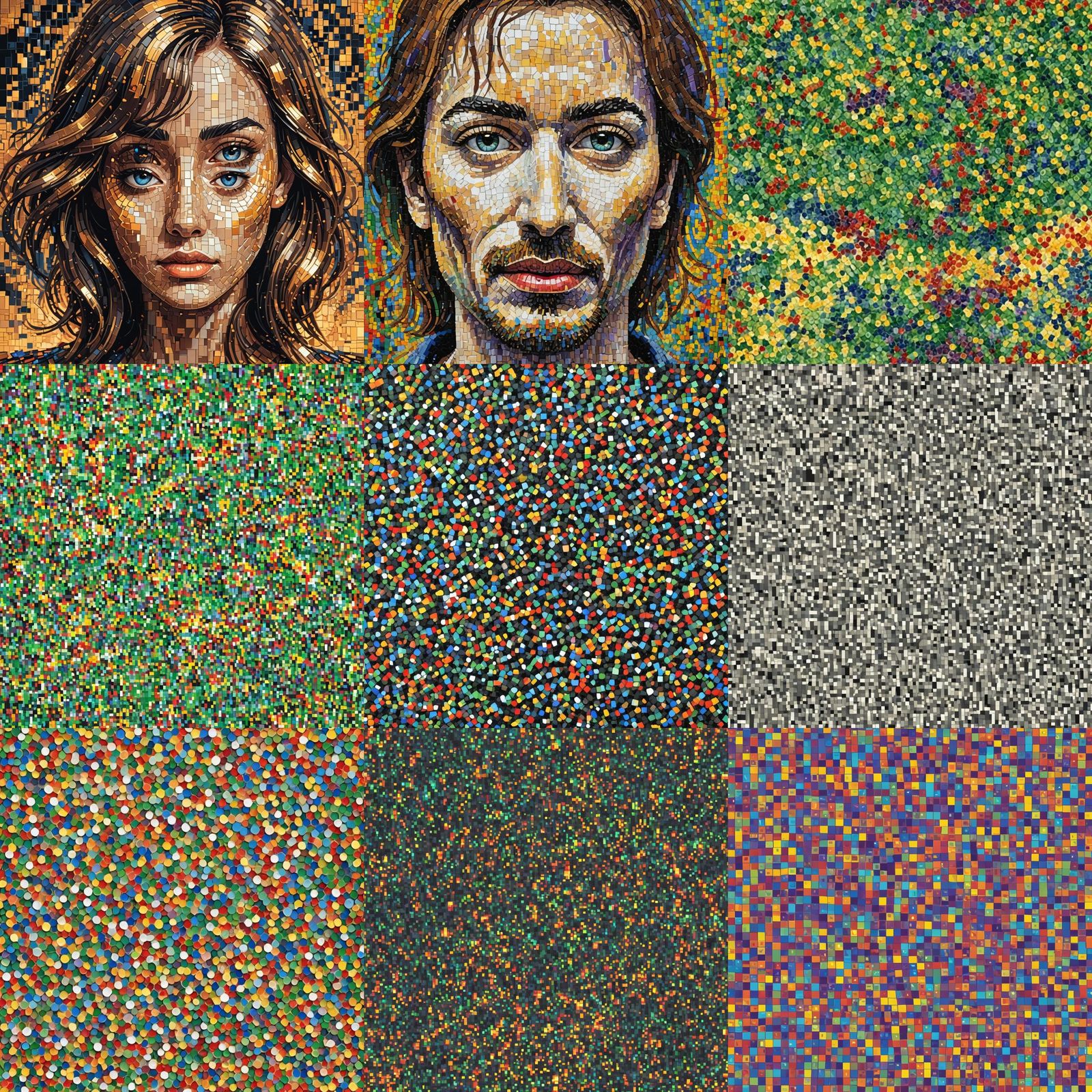 Abstract Pixel Art with Random Color Placement