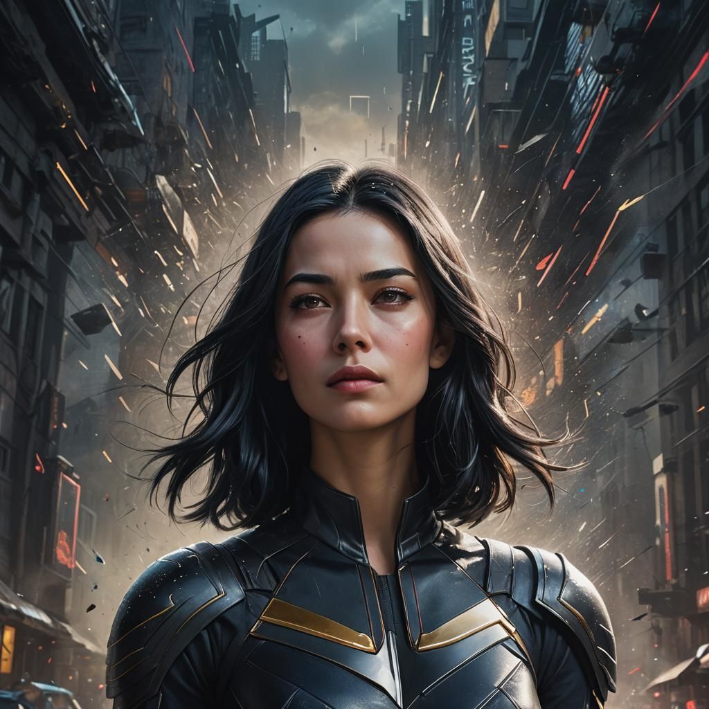 Hyperrealistic Superhero Portrait in Detailed Matte Painting