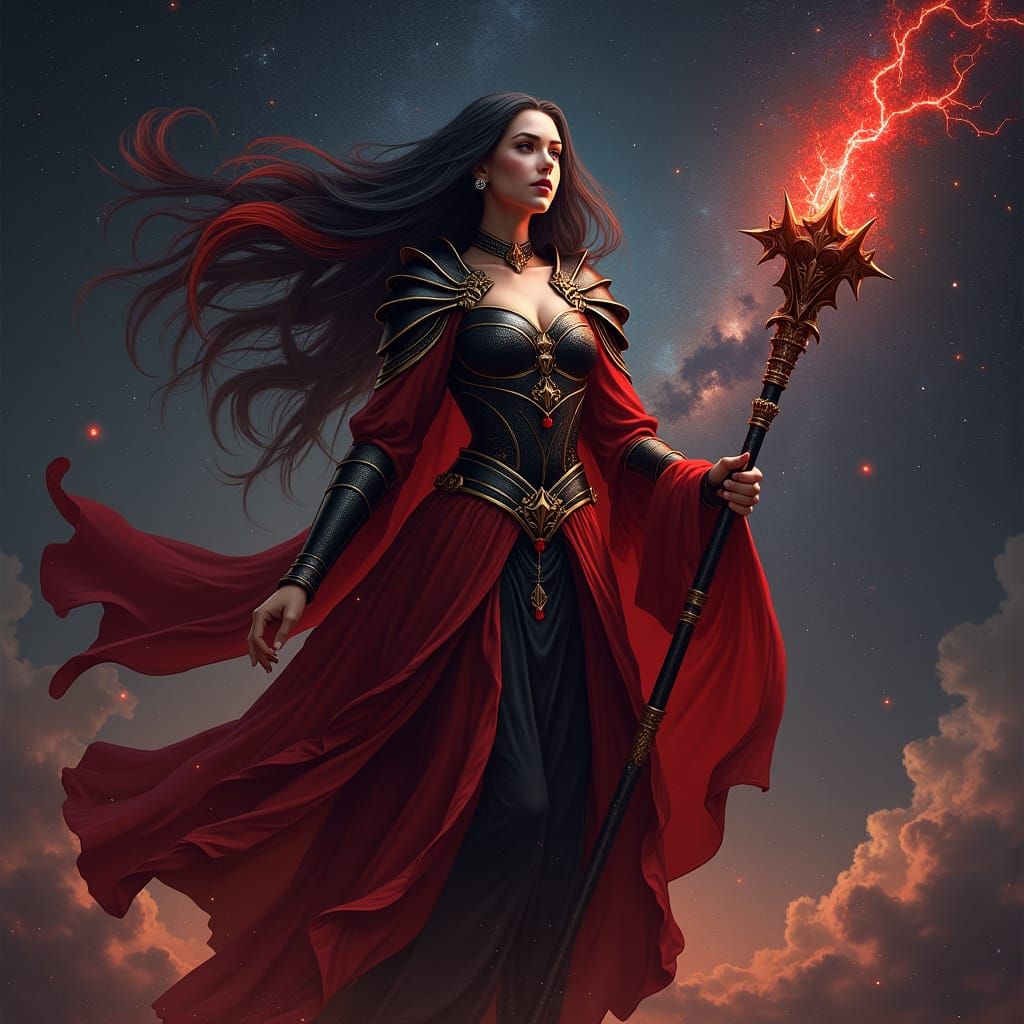 Astral Elf Celestial Warlock in Space Concept Art