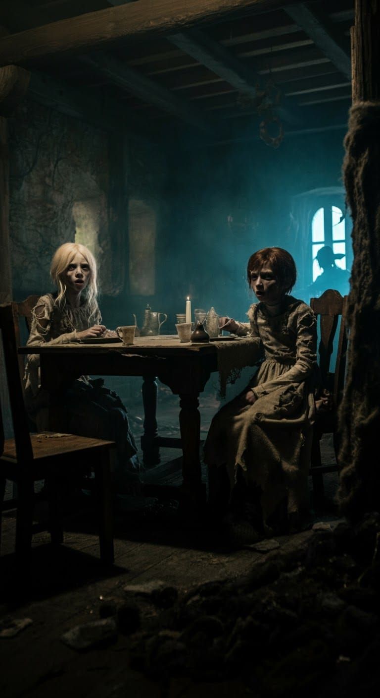 Hansel and Gretel in Witch's House, Photorealistic