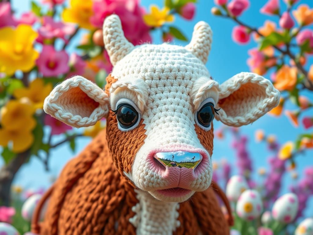 Majestic Easter Cow in Iridescent Beauty