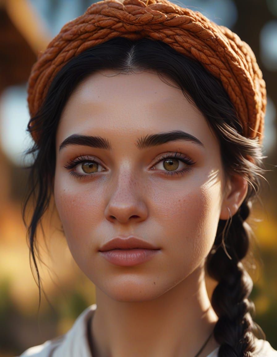 Medieval Herbalist Portrait in Fantasy Art Style