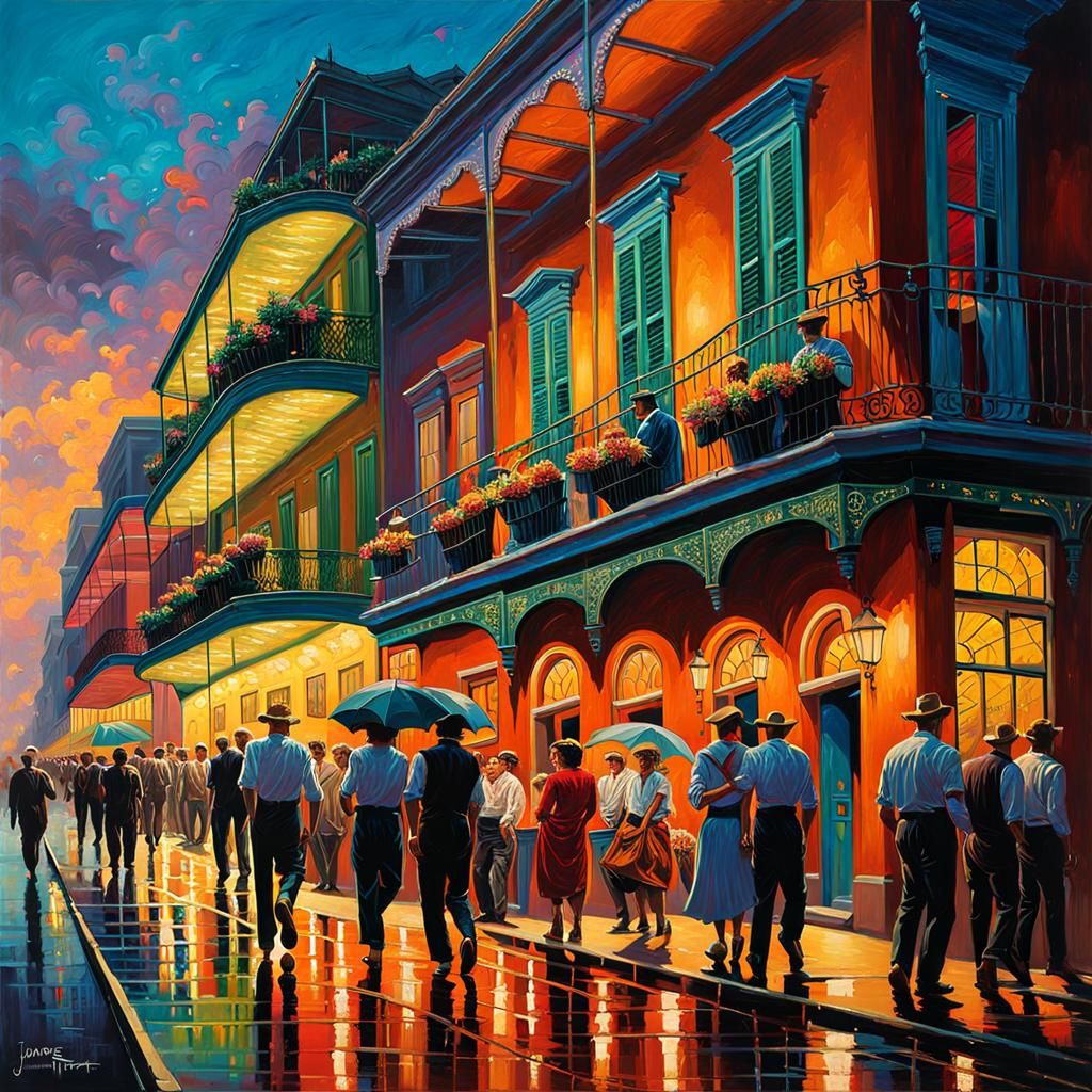 Romantic New Orleans Mardi Gras Nightscape