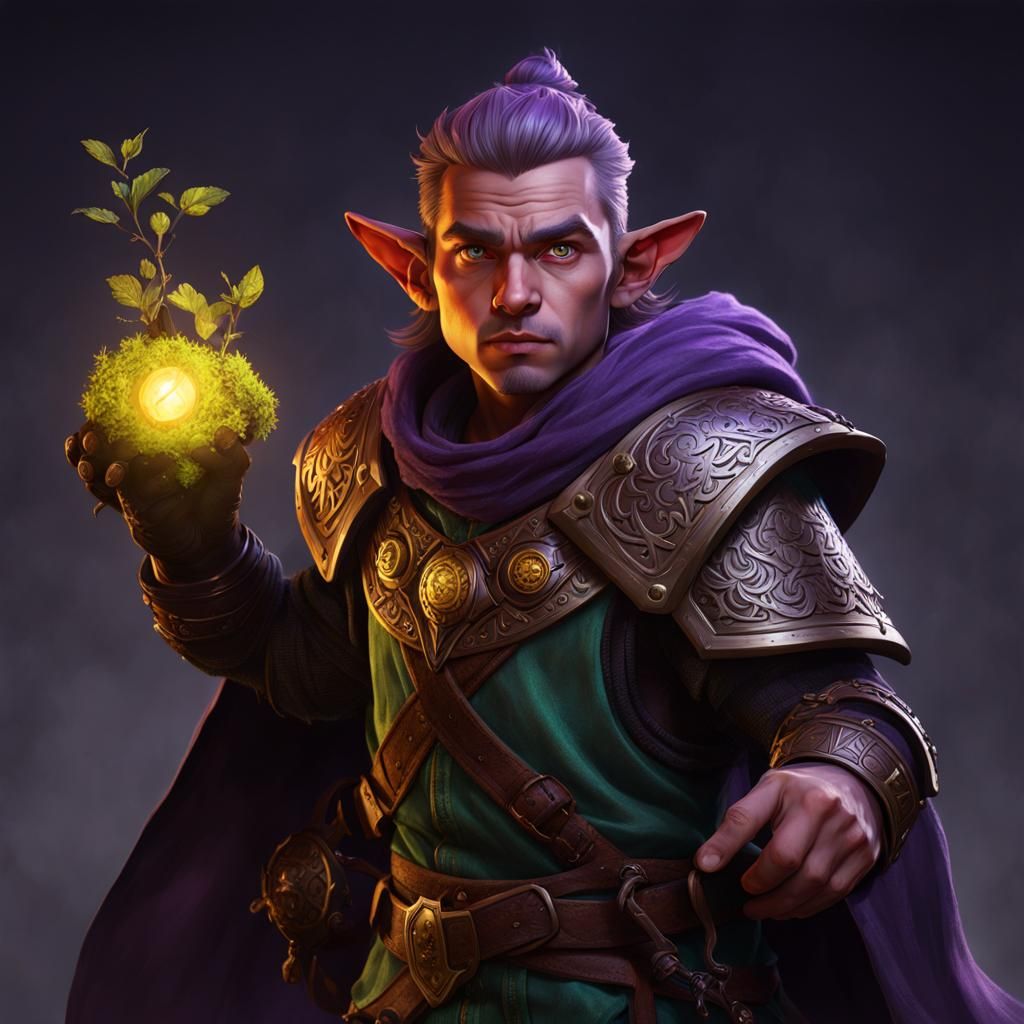 Halfling Druid in Dark Fantasy Style