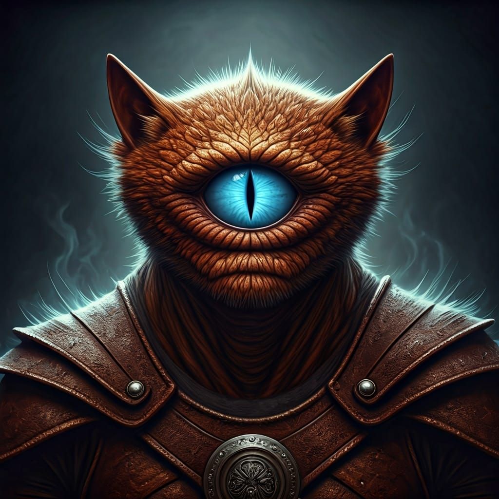 Giant Cyclops with Smoky Eye in Dark Fantasy Style