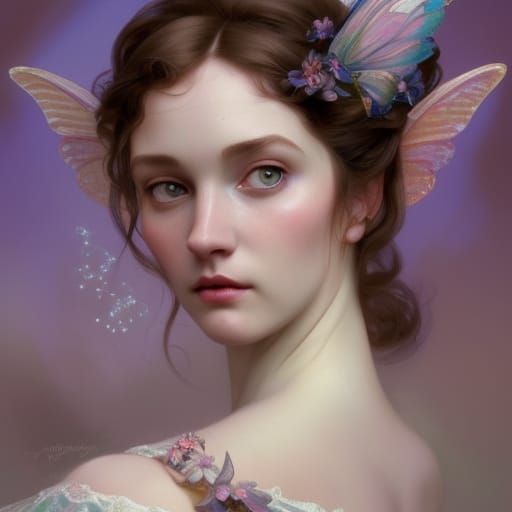 Victorian Fairy Godmother Portrait in Art Nouveau Style