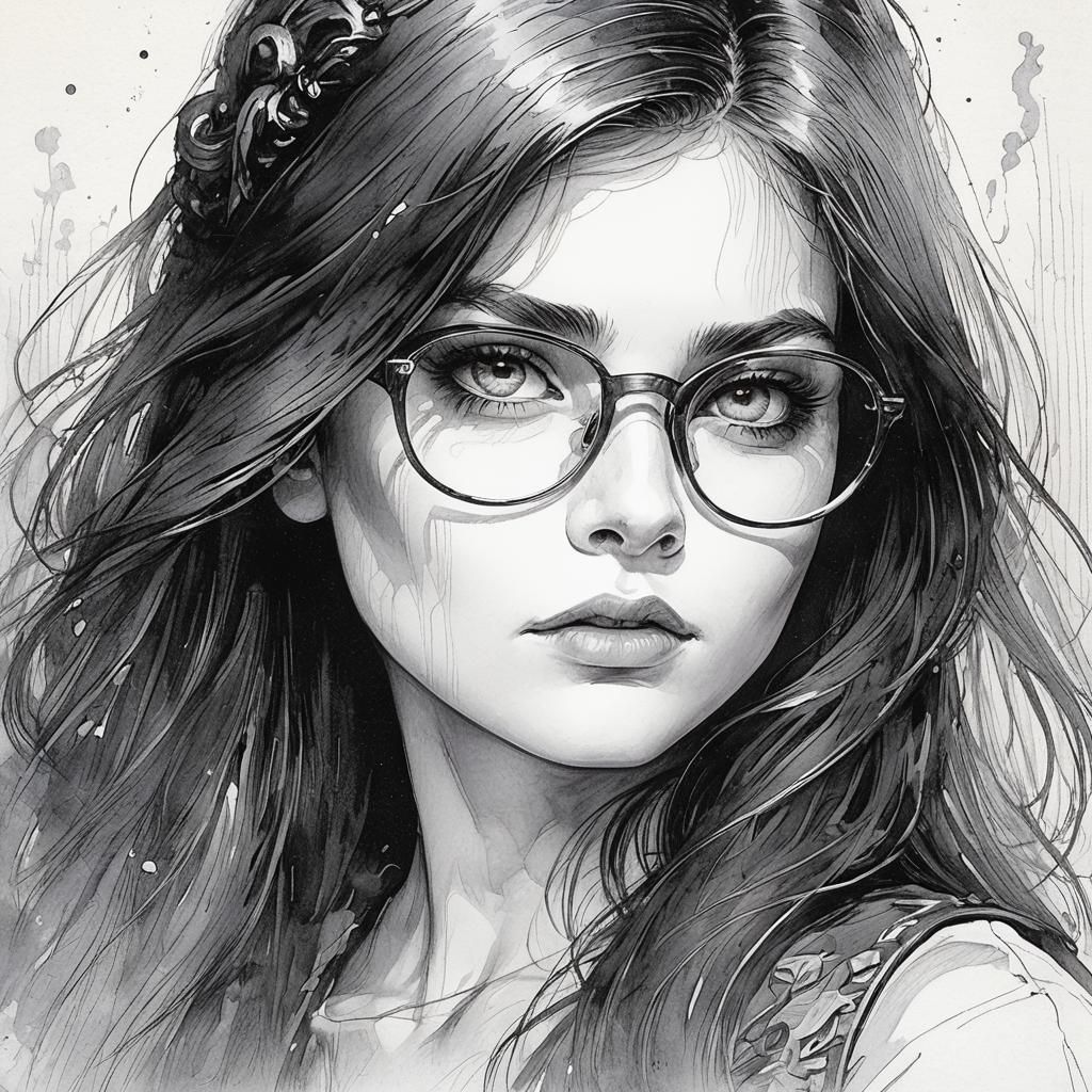 Brunette in Iridescent Mist, Dark Fantasy Art