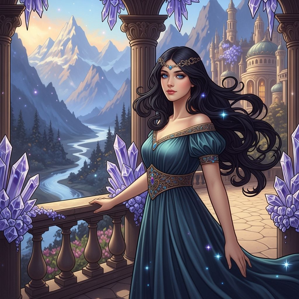 Majestic Princess in Fantasy Landscape