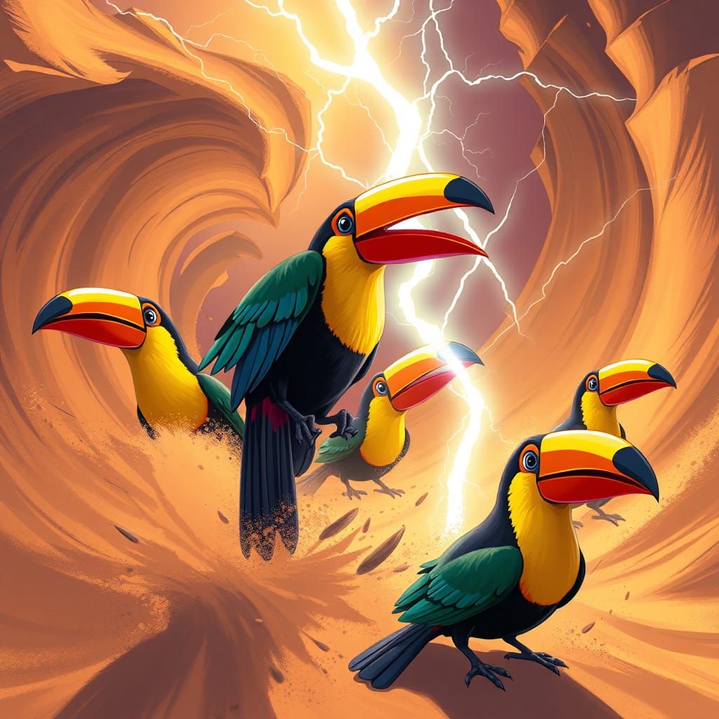 Supercharged Toucan in Sandstorm, Manga Style