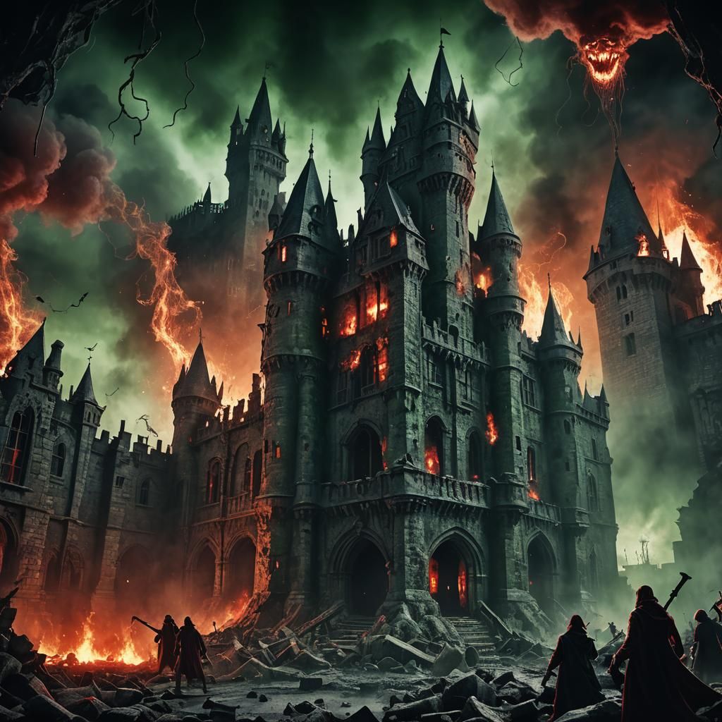 Creepy Castle Party with Monsters and Lost Souls