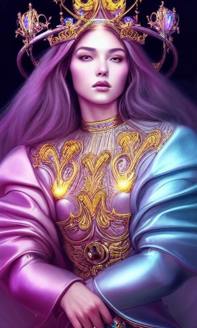 Iridescent Metal Queen Portrait by Artgerm