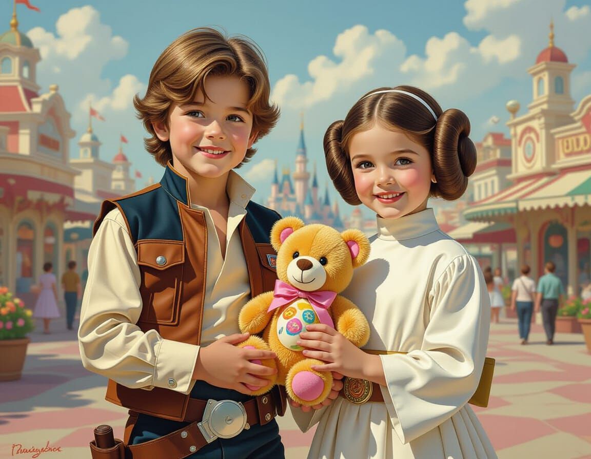 Han Solo and Princess Leia Easter at Theme Park