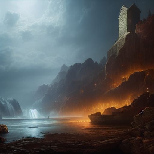 Epic Cinematic Beacon of Hope Digital Painting