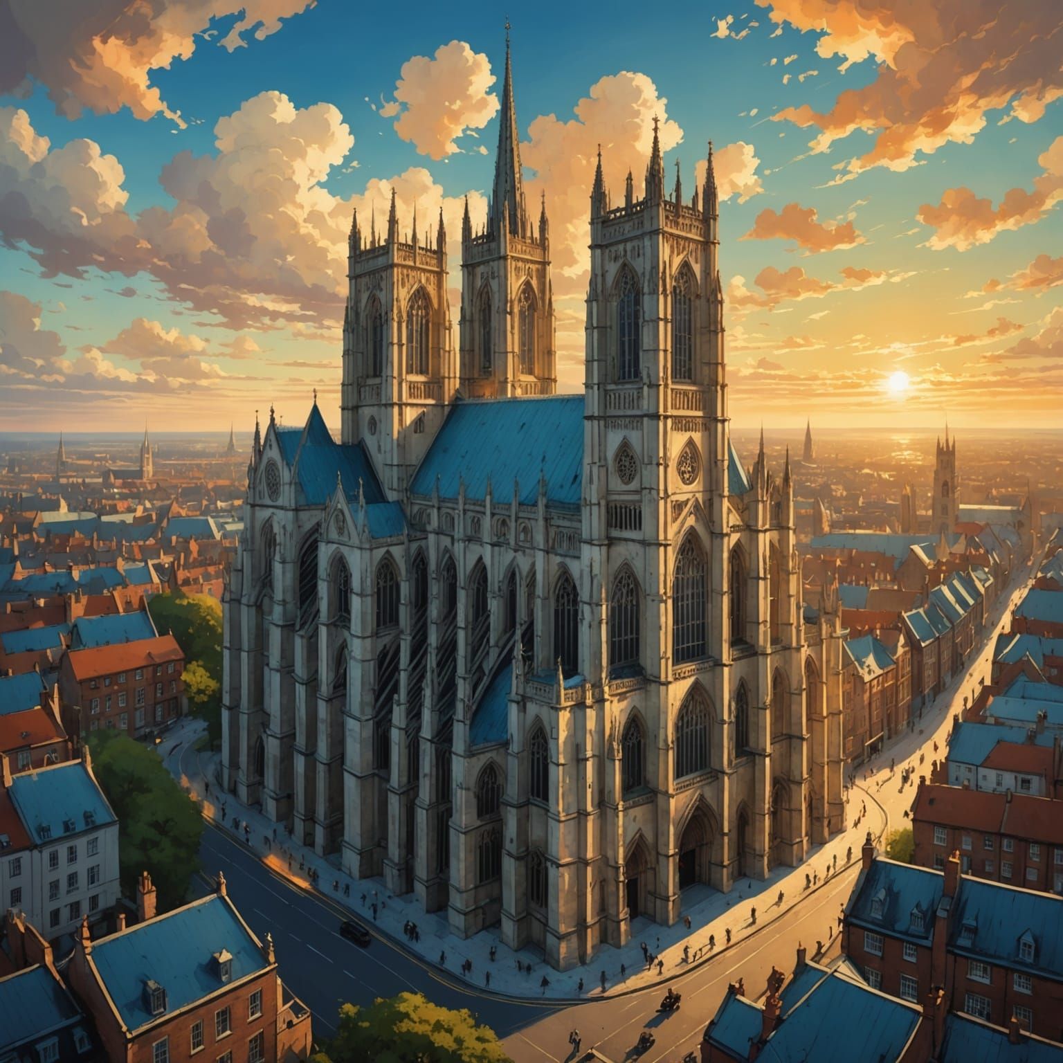 Ethereal Baroque York Minster at Sunset