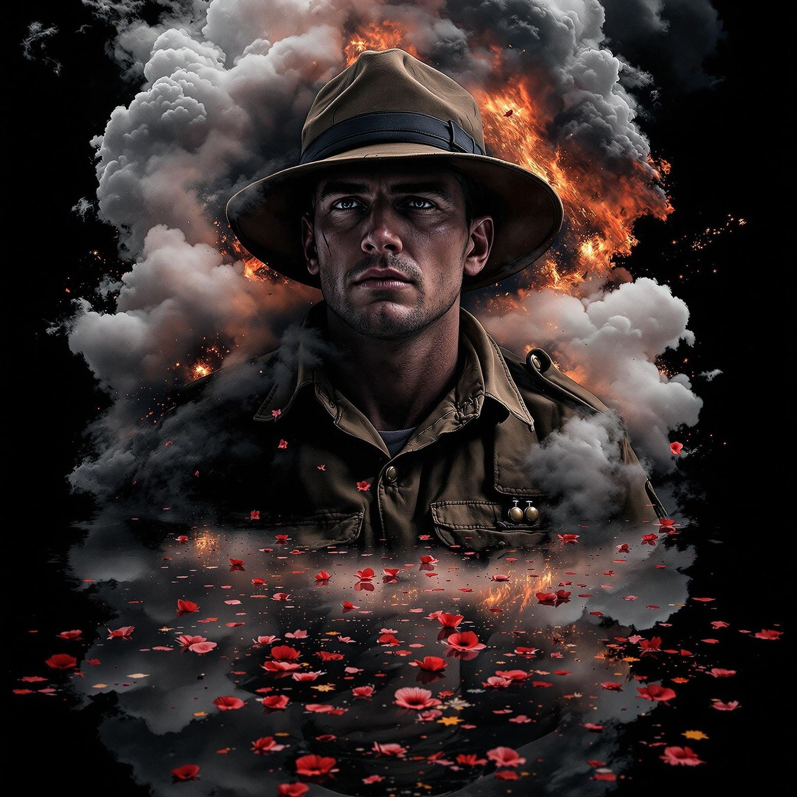 WWII Soldier Emerges from Cloudscape in Dramatic Rendering