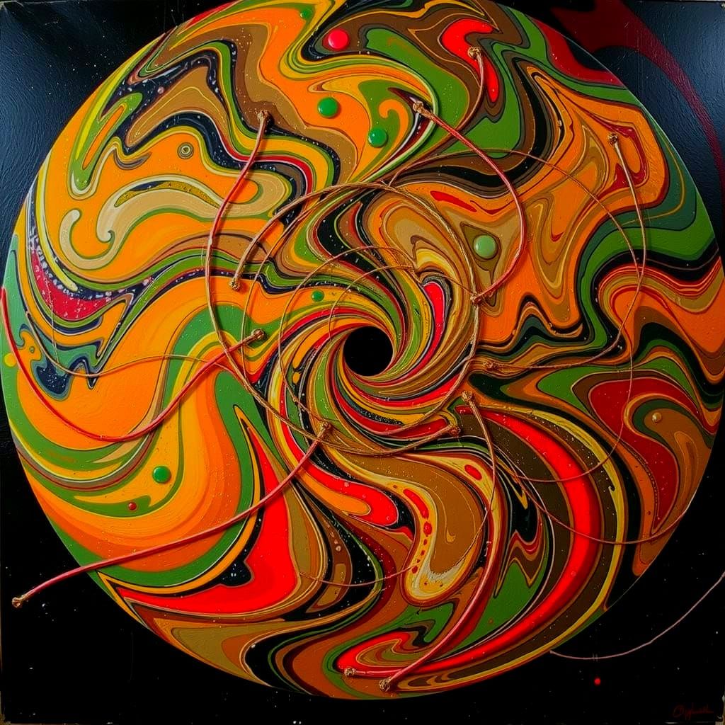 Dynamic Swirling Vortex Motion Abstract Art