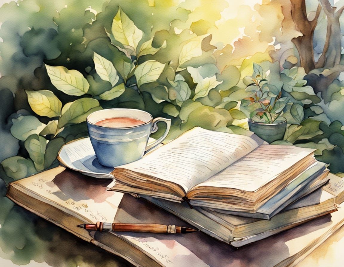 Vintage Book Nook with Tea