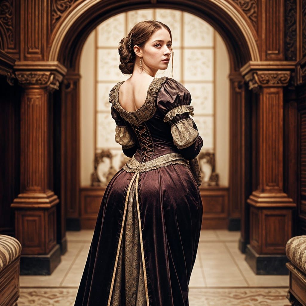 Renaissance Beauty in Elegant Renaissance Attire