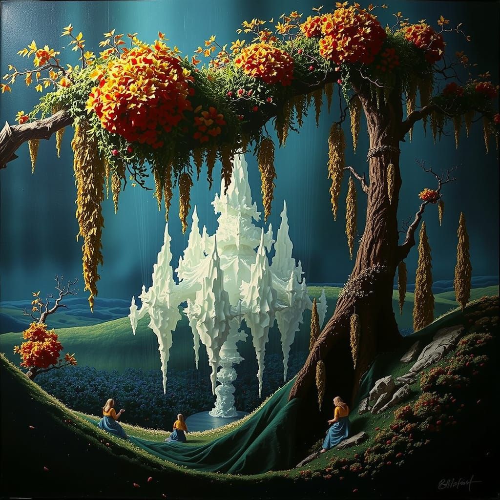 Golden Autumn Landscape with Radiant Light