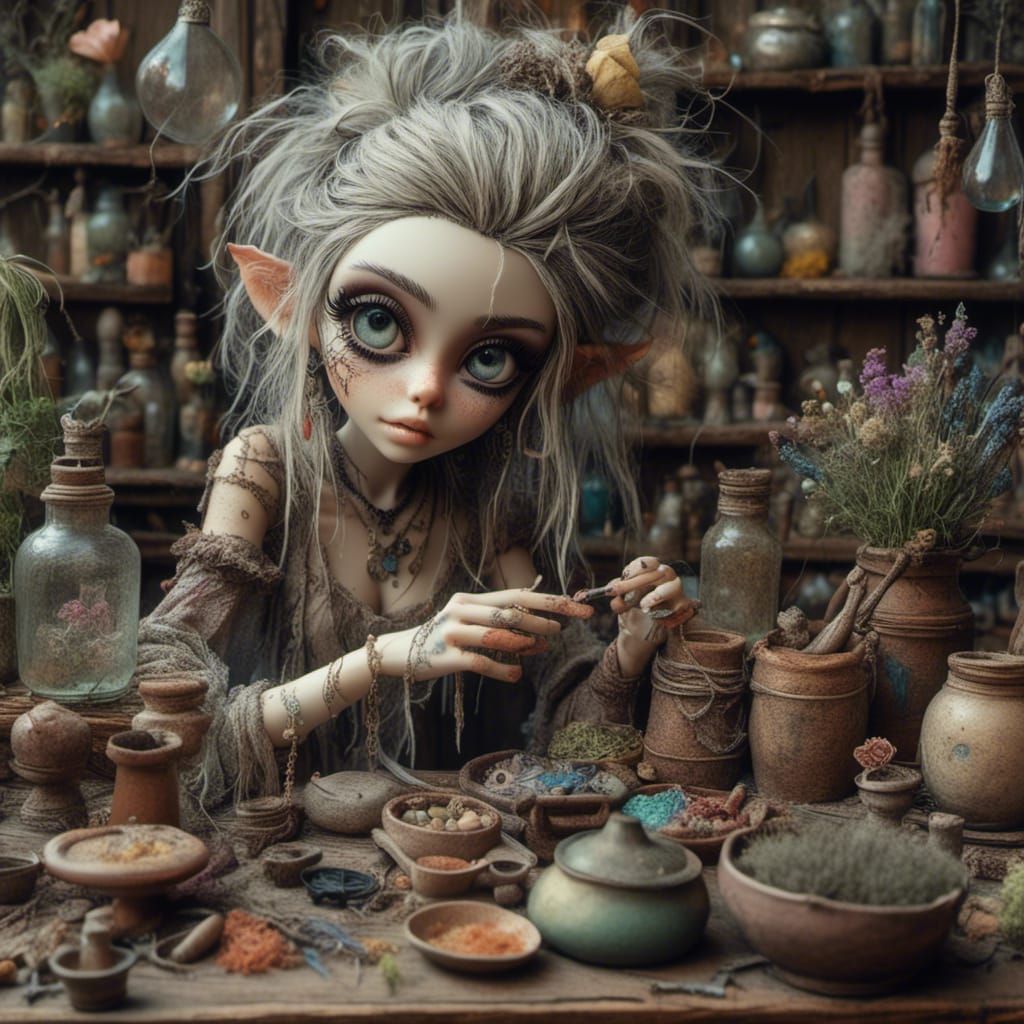 3D Zombie Doll with Witchcraft Artifacts