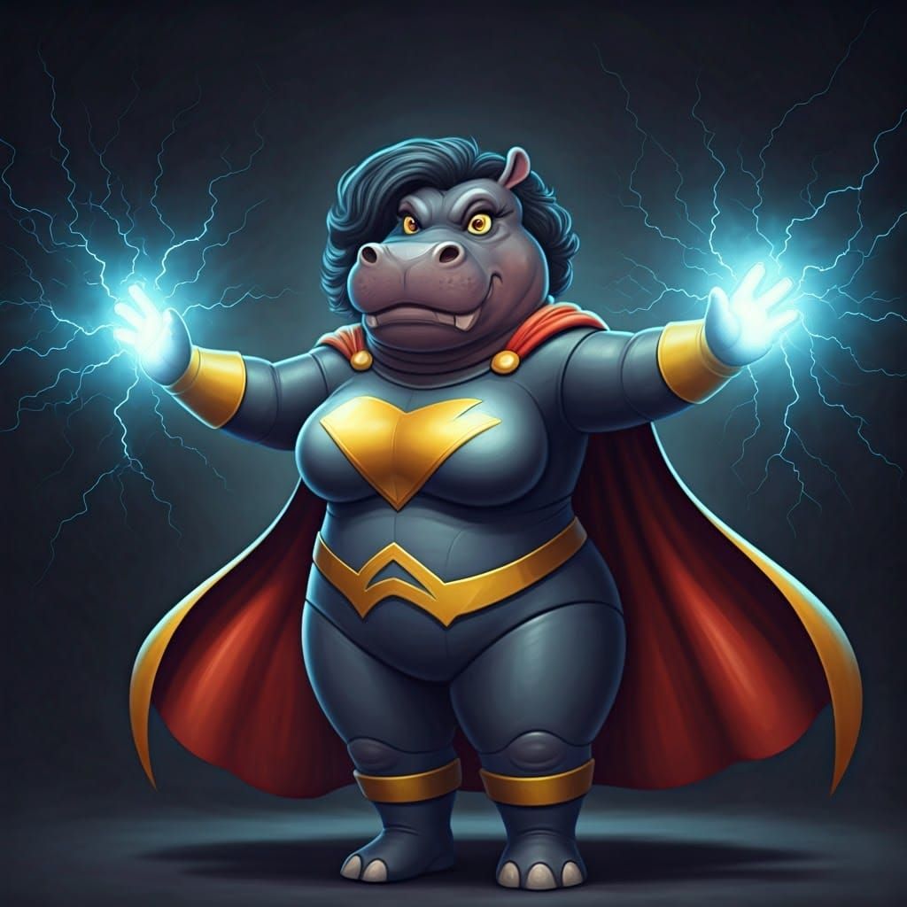 Supervillainess Hippo Harnesses the Power of Lightning