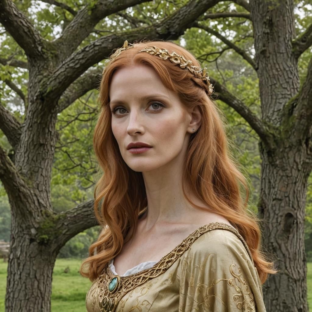 Jessica Chastain as an Ancient Celtic Queen