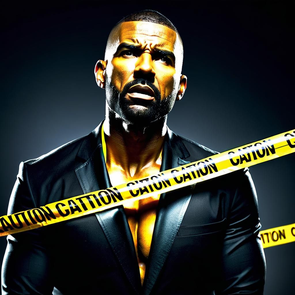 Man Bound by Caution Tape in HDR