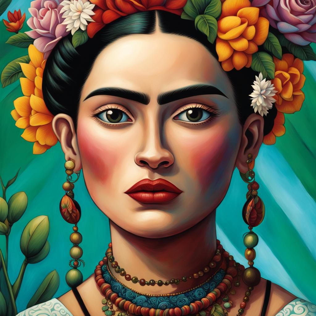 Frida Kahlo Illustration in Benjamin Lacombe Style