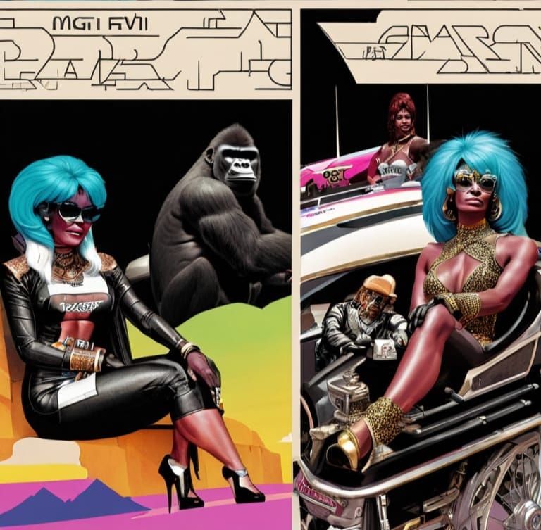 Drag Racer Chantilly Pace & Mechanic Gorilla Bob