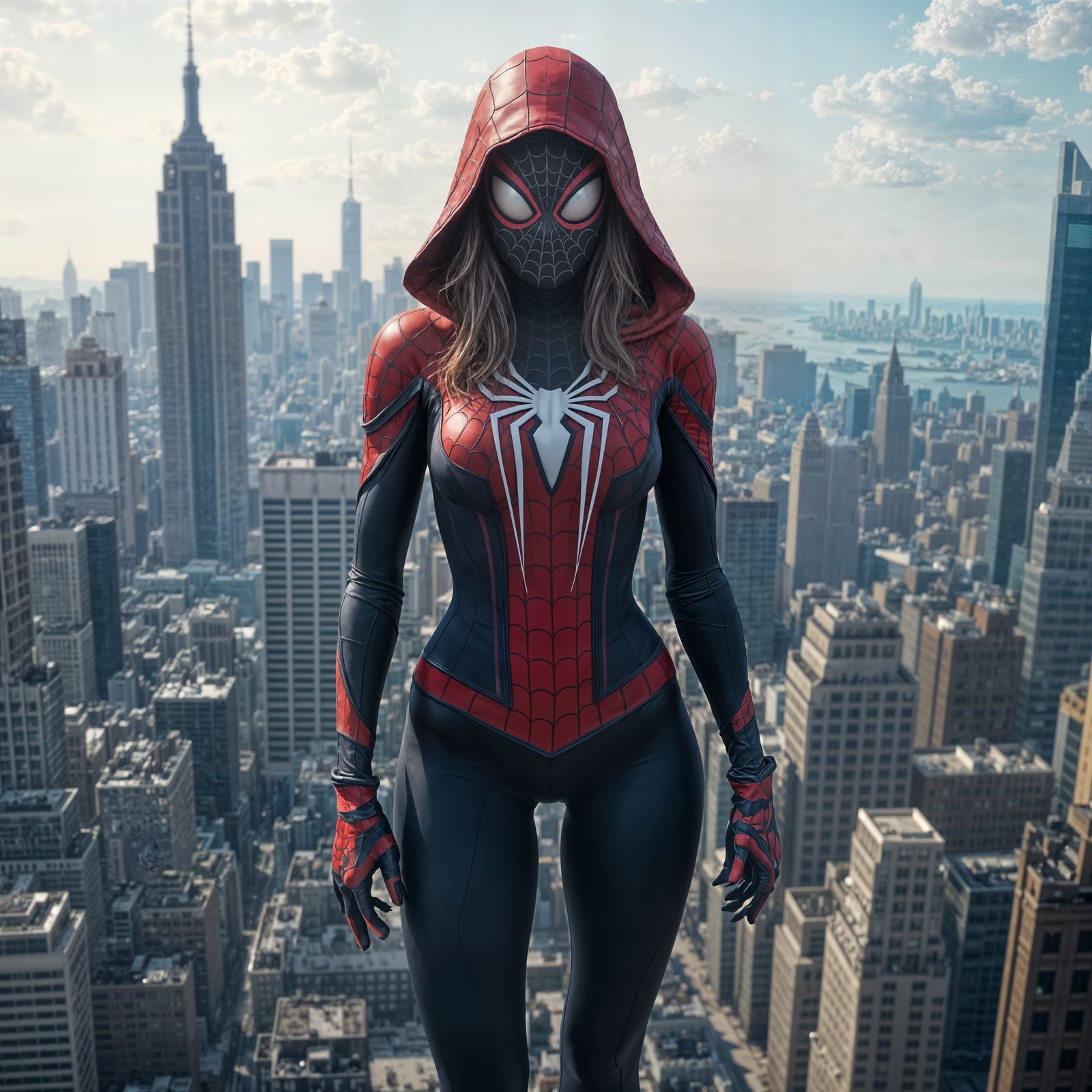 Spider-Gwen as Colossal Giant Woman in City