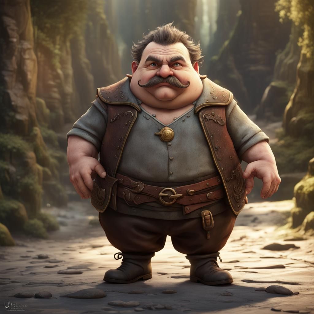 Humorous Halfling Portrait with Intricate Details