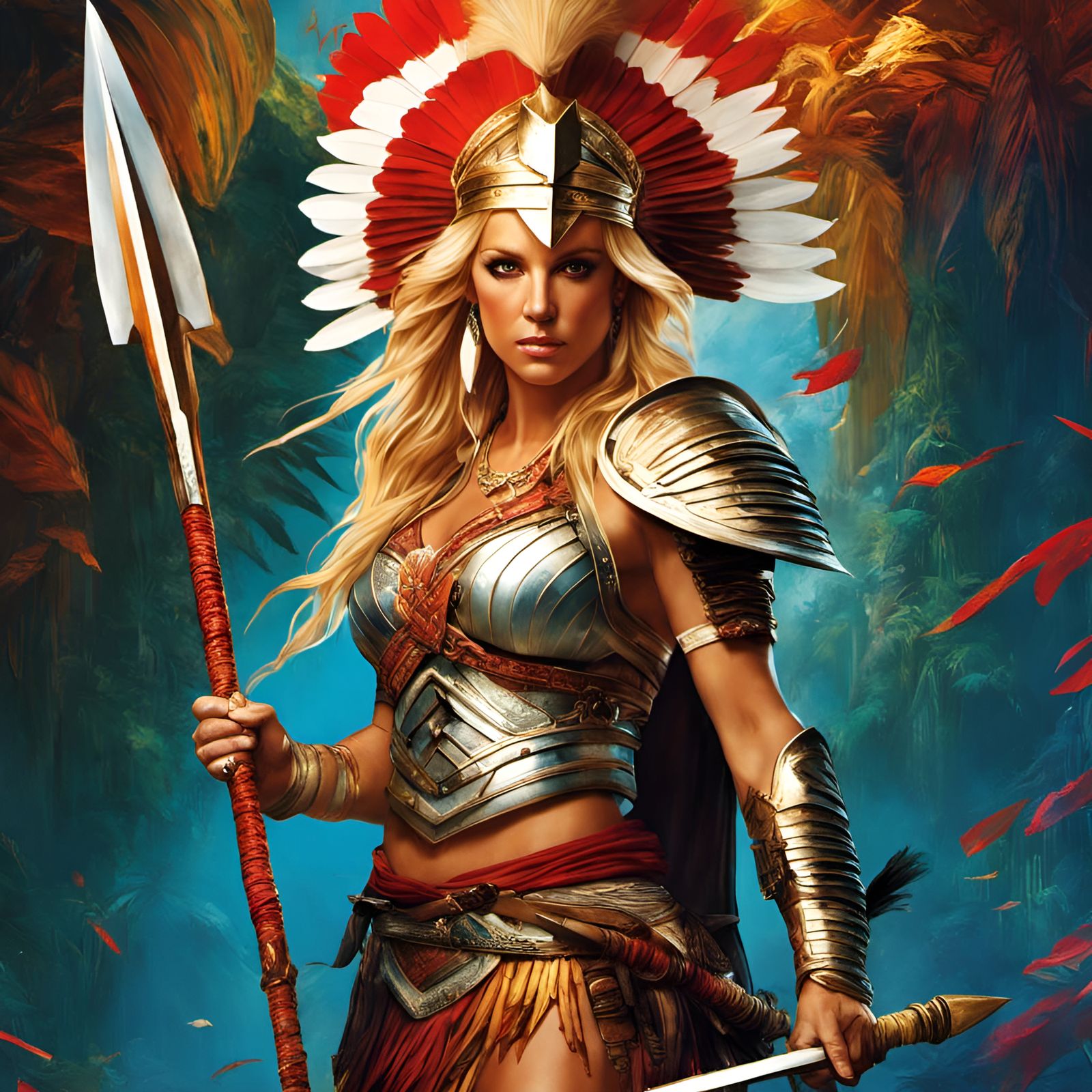 Warrior Woman Portrait in Classic Style