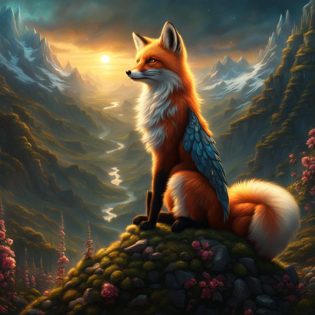 Fox Fairy in a Dramatic Digital Painting