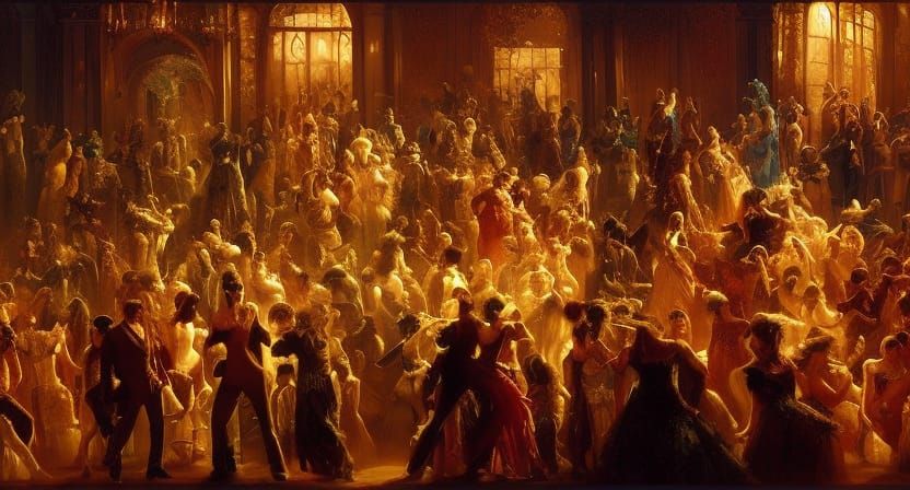 Masquerade Ball: An Epic Oil Painting
