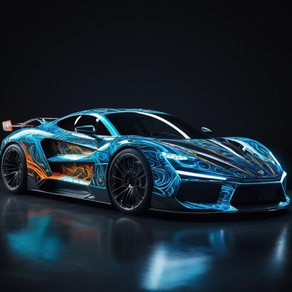 Luminous Supercar with Eye-Catching Design