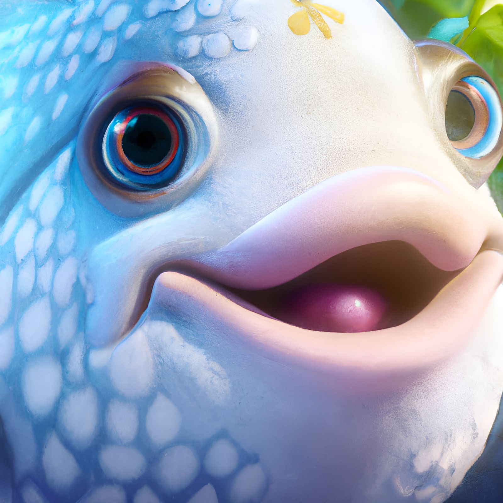 Happy Fish in Ocean: 3D Rendered Concept Art