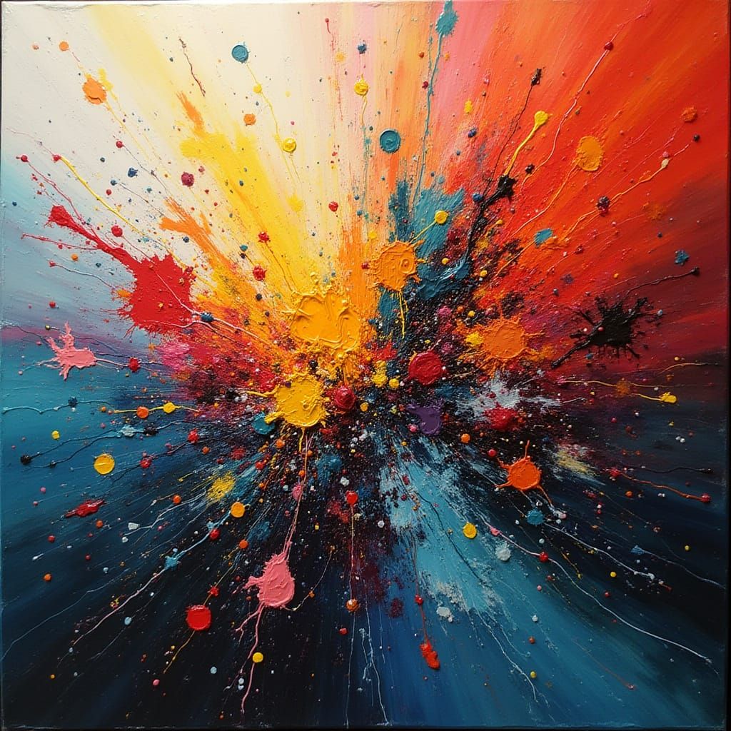 Dynamic Explosion of Color in Abstract Expressionism