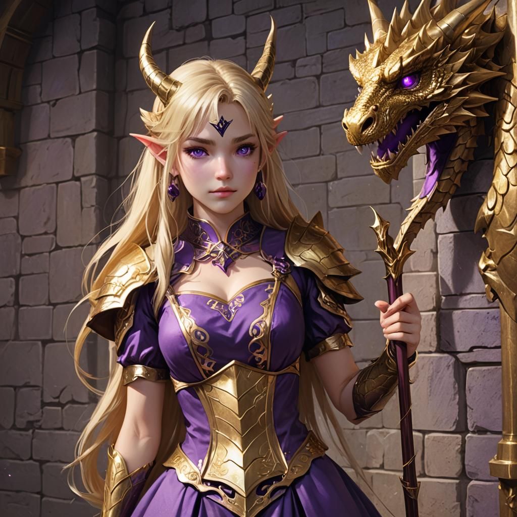 Dragonborn Wizard in 3D Anime Art Style