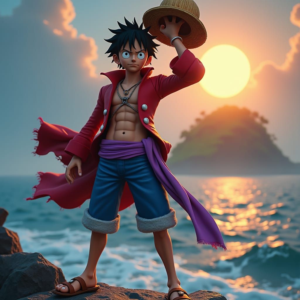 Monkey D. Luffy: Pirate Adventure in Digital Art Style