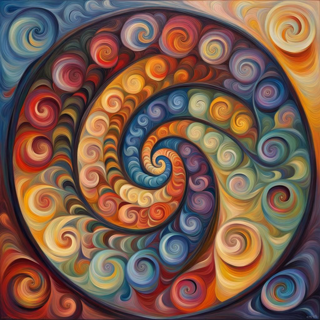 Spiral Fractal: Memory, Time, and Loss as Impasto Painting
