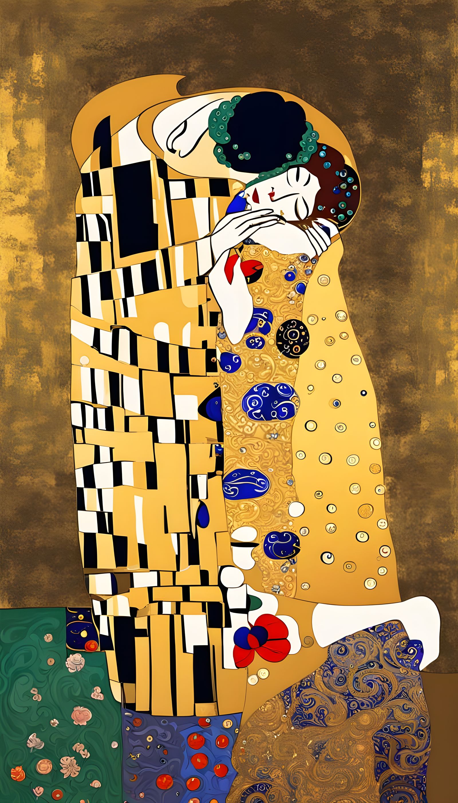 Elegant Women of Distinction in Whimsical Klimt-Inspired Art