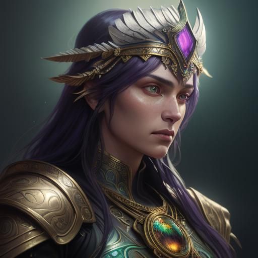 Ornate Woman Portrait in Oil Painting Style