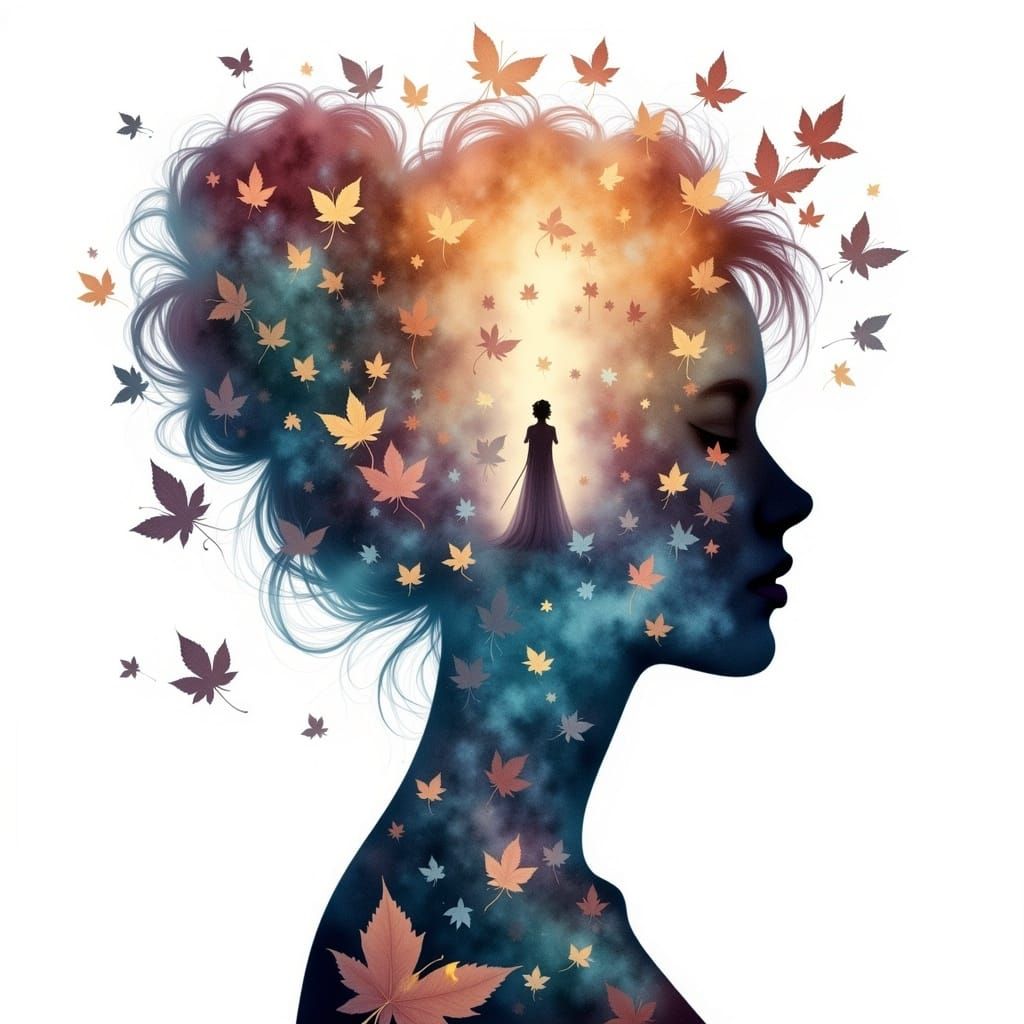 Fairytale World Within Woman Silhouette