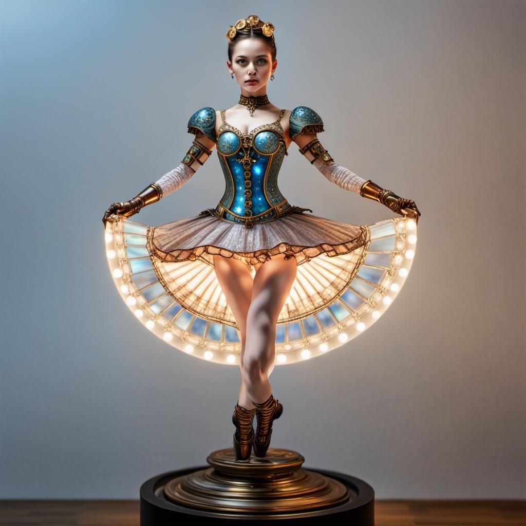 Steampunk Ballerina with Cloisonné Armor in Hyperrealism